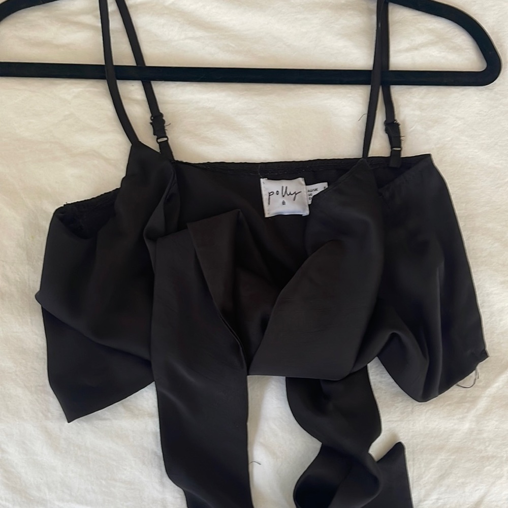 Princess Polly Black Tie Front Top